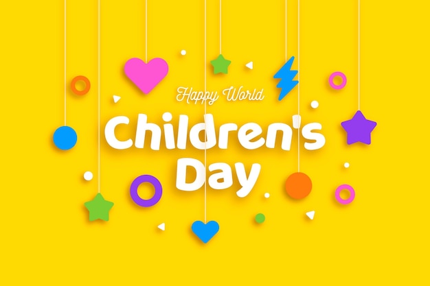 Bezpłatny wektor płaska konstrukcja światowy dzień dziecka