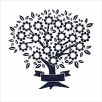 Bezpłatny wektor płaska konstrukcja sylwetka drzewa genealogicznego