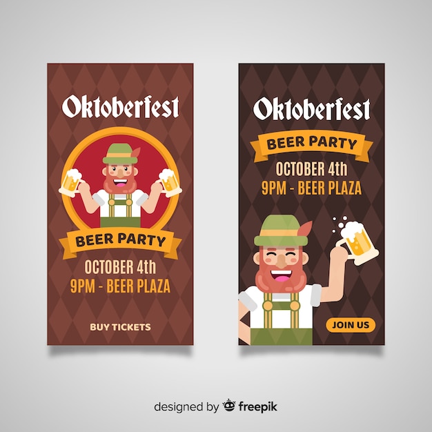 Bezpłatny wektor płaska konstrukcja szablon banery oktoberfest