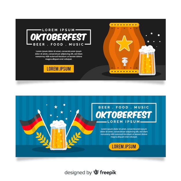 Płaska Konstrukcja Szablon Banery Oktoberfest