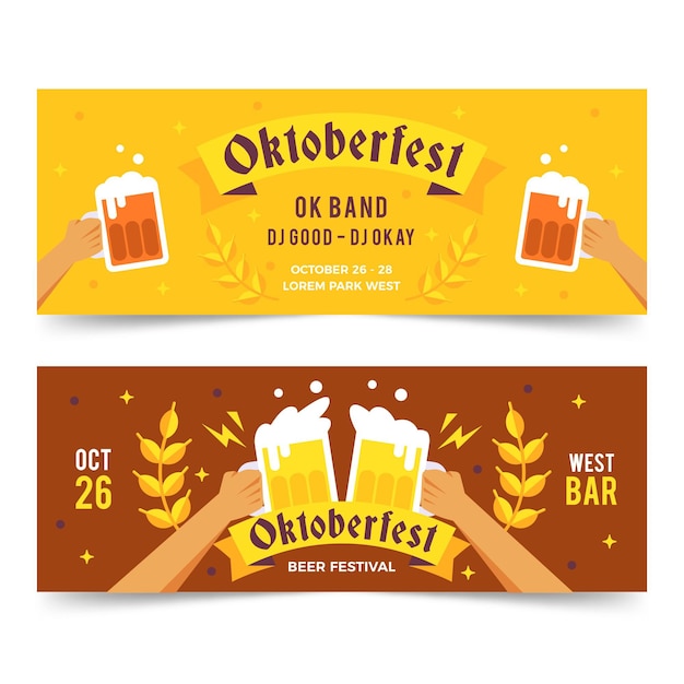 Płaska Konstrukcja Szablon Banery Oktoberfest
