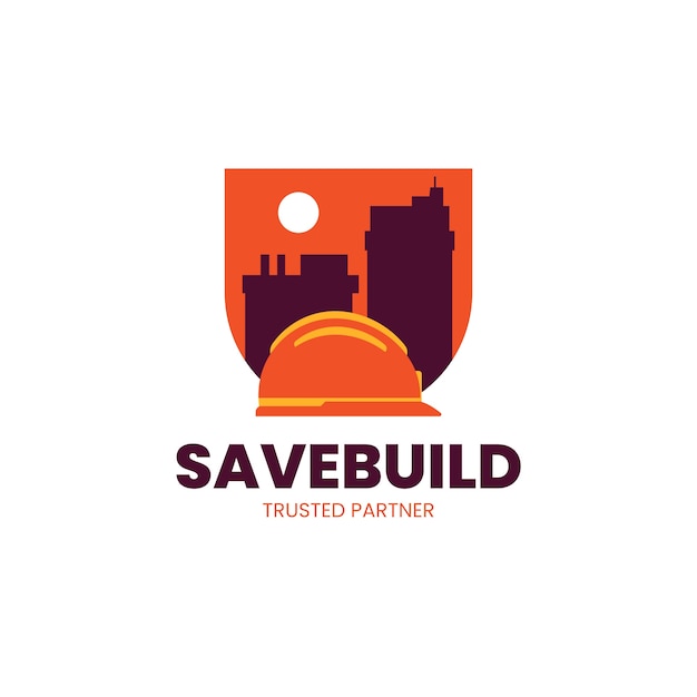 Bezpłatny wektor płaska konstrukcja szablon logo firmy budowlanej