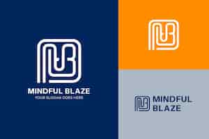 Bezpłatny wektor płaska konstrukcja szablon logo monogram mb