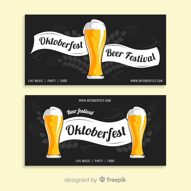 Bezpłatny wektor płaska konstrukcja szablon transparent oktoberfest