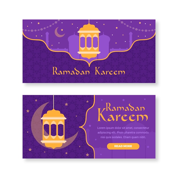 Płaska Konstrukcja Szablon Transparent Ramadan