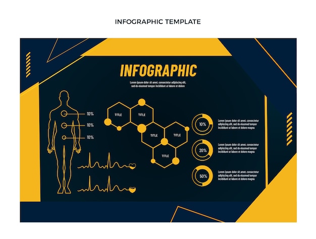 Bezpłatny wektor płaska konstrukcja szablonu infografiki fitness