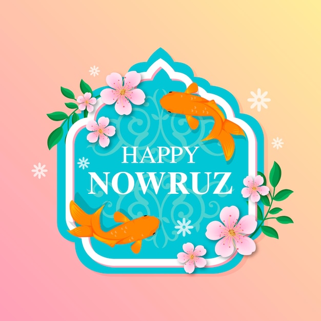 Płaska konstrukcja szczęśliwy nowruz