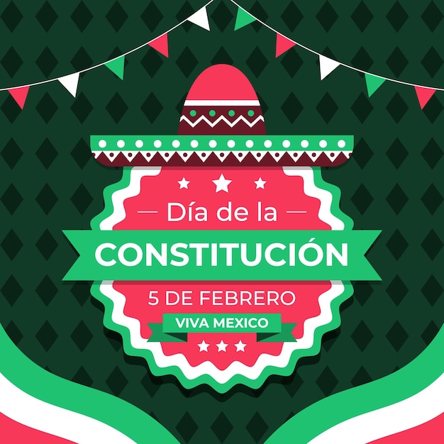 Płaska Konstrukcja Tapety Dzień Konstytucji Meksyku
