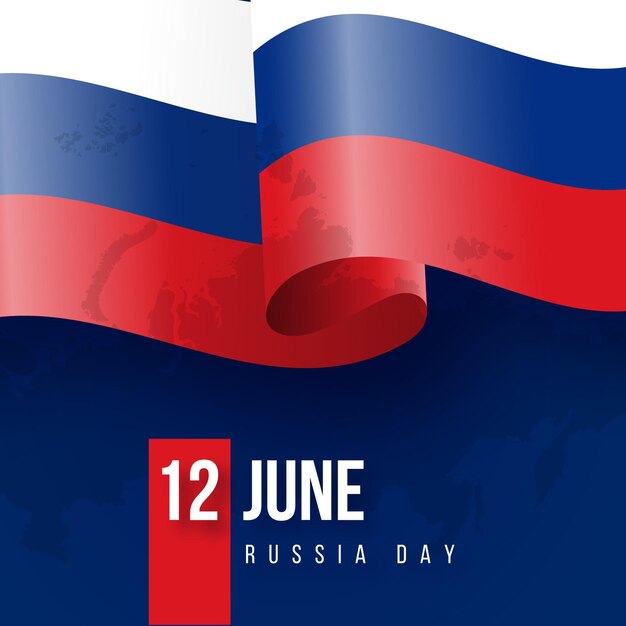 Płaska konstrukcja tematu dzień Rosji