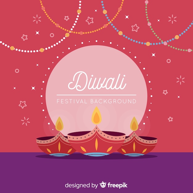 Płaska Konstrukcja Tła Diwali