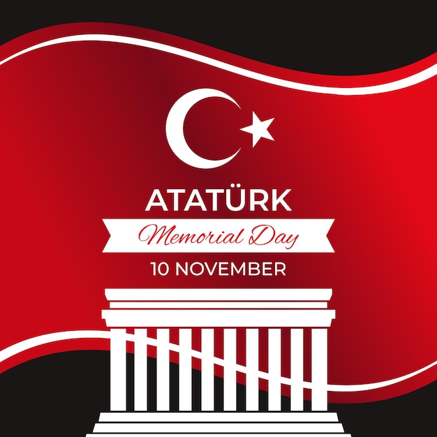 Płaska Konstrukcja Tła Dzień Pamięci Ataturka