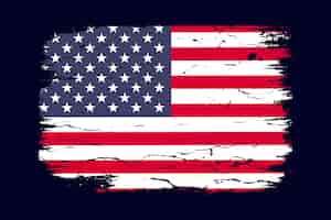 Bezpłatny wektor płaska konstrukcja tło grunge flaga amerykańska