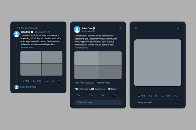 Płaska konstrukcja tweeta makieta