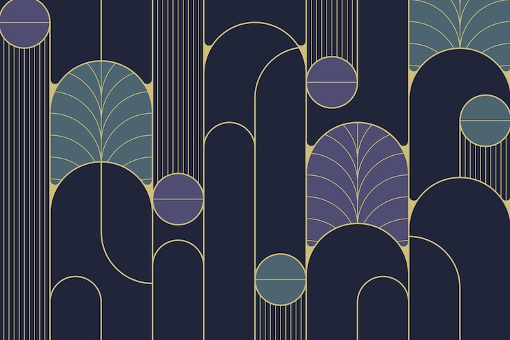 Bezpłatny plik Wektor płaska konstrukcja w stylu art deco tło vintage