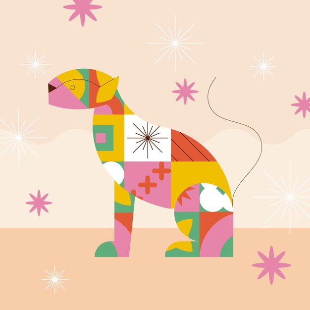 Płaska konstrukcja wzoru geometrycznego ilustracja
