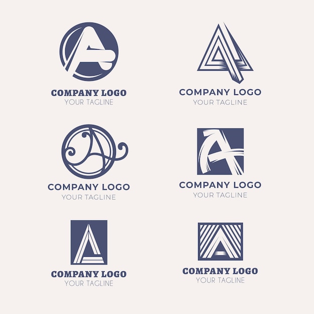 Bezpłatny wektor płaska konstrukcja zestawu szablonów logo