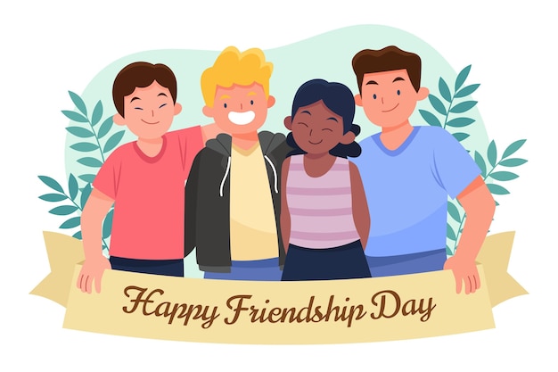 Płaska Międzynarodowa Ilustracja Dzień Przyjaźni