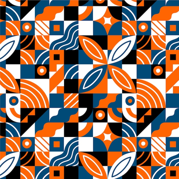 Płaska mozaika geometryczna wzór