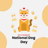 Bezpłatny wektor płaska narodowa ilustracja dnia psa