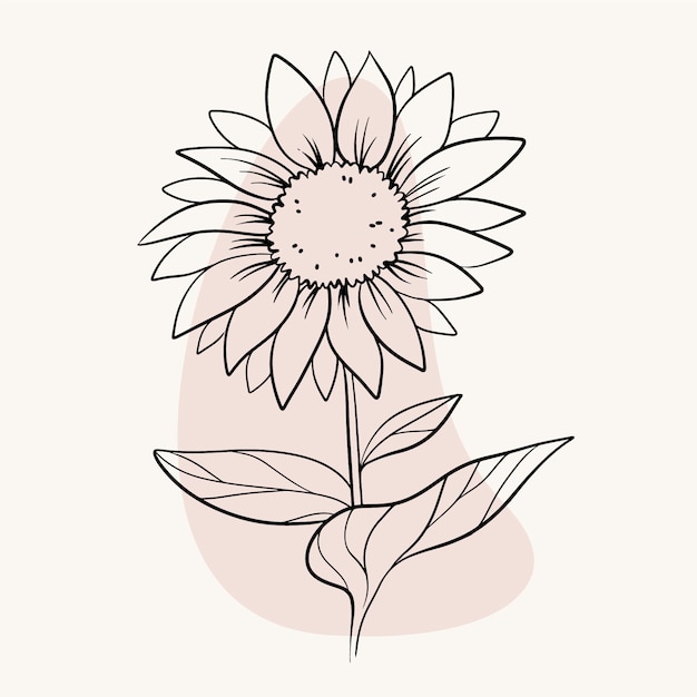 Bezpłatny wektor płaska prosta ilustracja konturowa kwiat