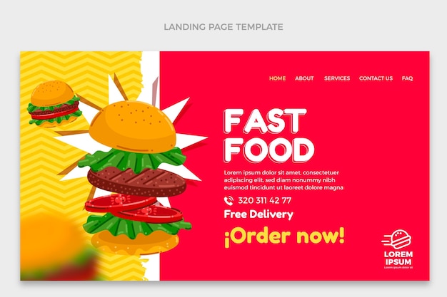 Płaska Strona Docelowa Fast Food