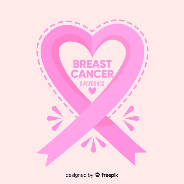 Płaska świadomość raka piersi ze wstążką