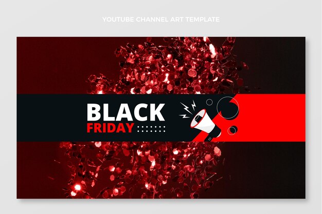 Płaska sztuka kanału youtube w czarny piątek