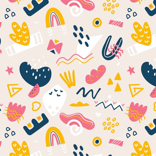 Płaski abstrakcyjny wzór doodle