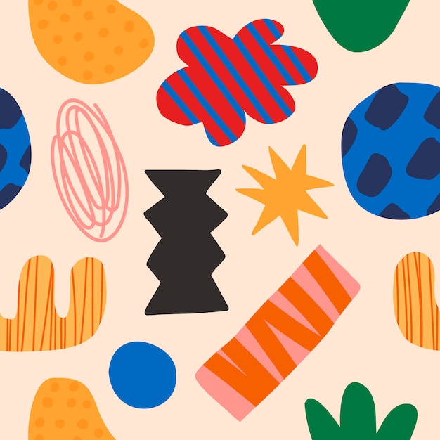 Płaski abstrakcyjny wzór doodle