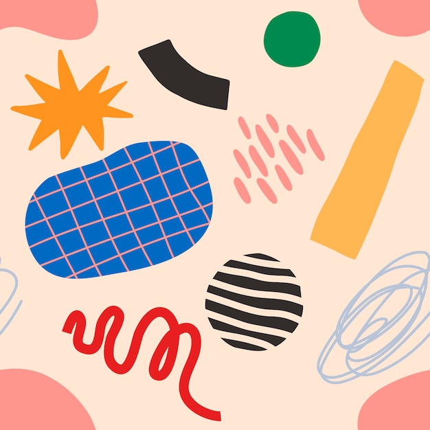 Płaski abstrakcyjny wzór doodle