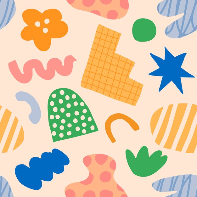 Płaski abstrakcyjny wzór doodle