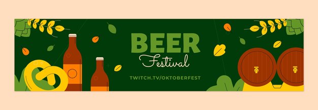 Płaski baner twitch oktoberfest