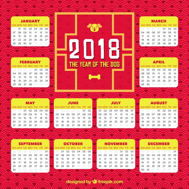 Płaski chiński nowy rok kalendarzowy