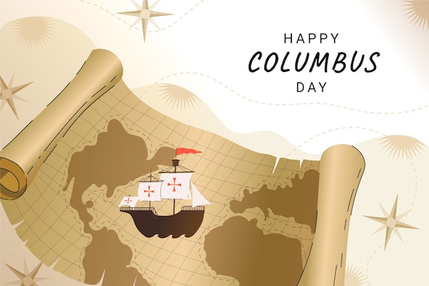 Bezpłatny wektor płaski columbus day tle