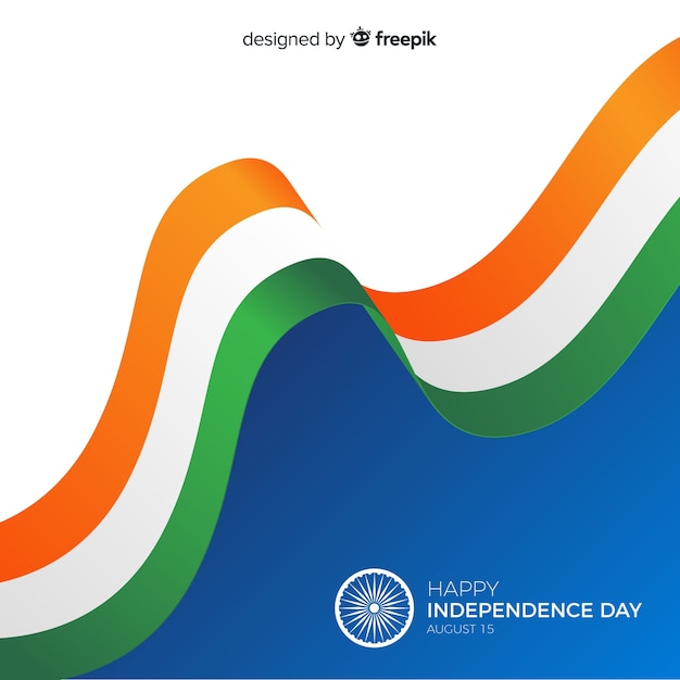 Bezpłatny wektor płaski dzień niepodległości indii tło