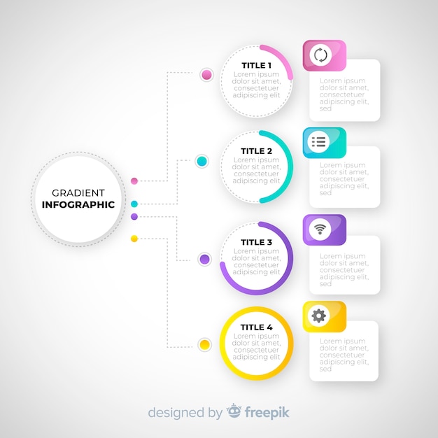 Bezpłatny wektor płaski gradientu infographic szablon