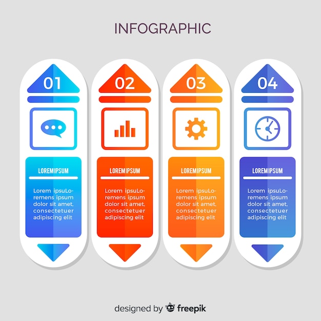 Płaski Infographic Szablon