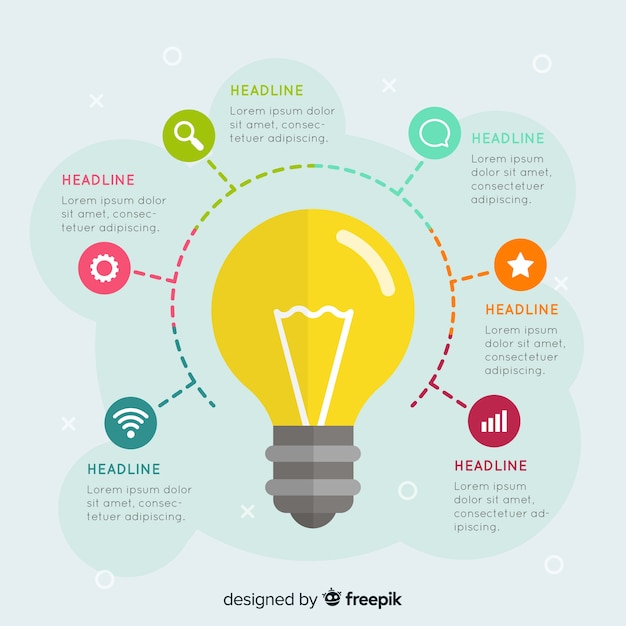 Bezpłatny wektor płaski infographic szablon