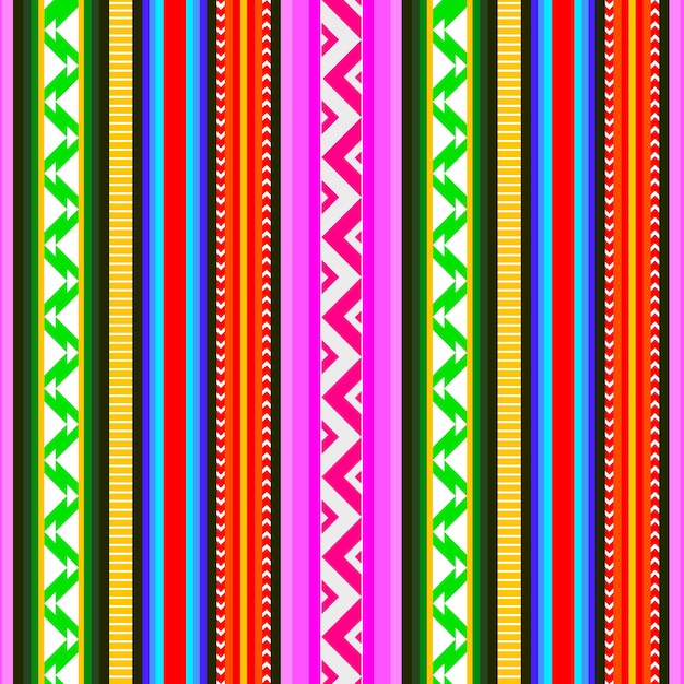 Bezpłatny wektor płaski kolorowy wzór peruwiański