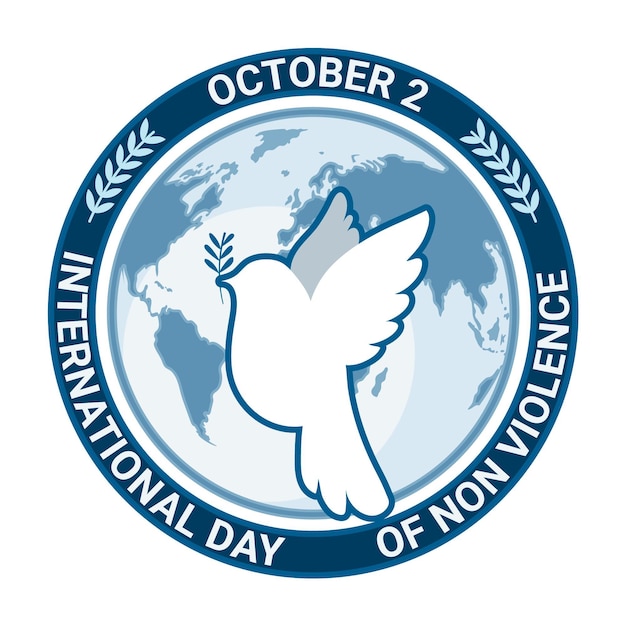 Bezpłatny wektor płaski międzynarodowy dzień bez przemocy