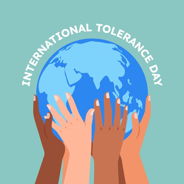 Płaski międzynarodowy dzień dla ilustracji tolerancji