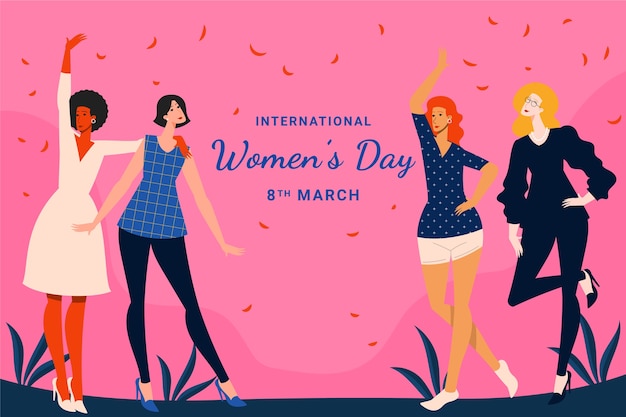 Płaski Międzynarodowy Dzień Kobiet W Tle