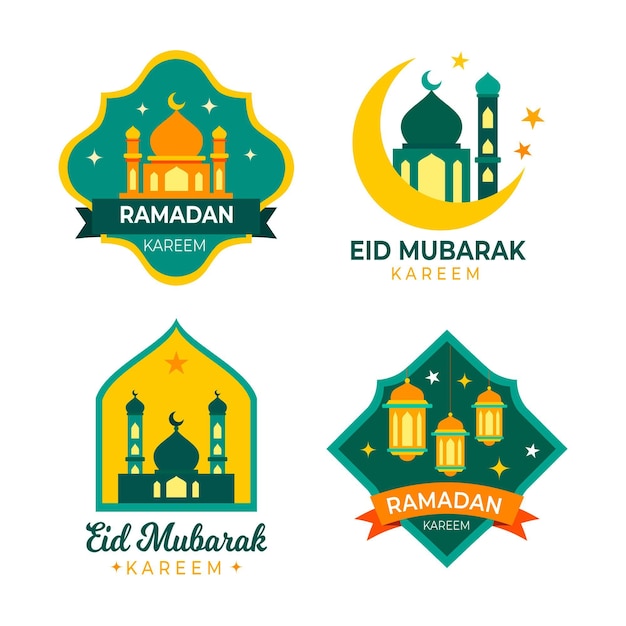 Płaski pakiet etykiet Ramadan