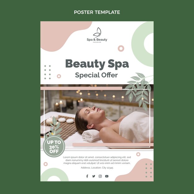 Płaski plakat spa