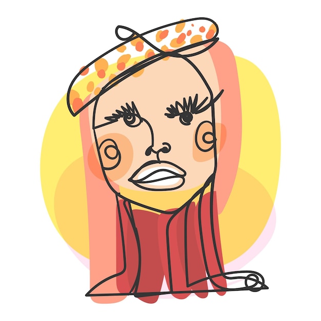 Płaski portret w stylu artystycznym