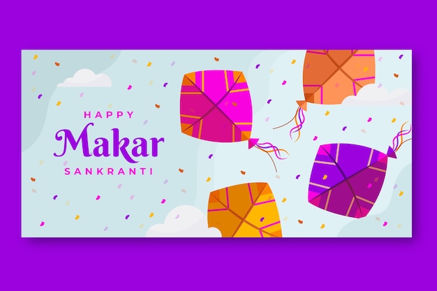 Płaski poziomy baner makar sankranti