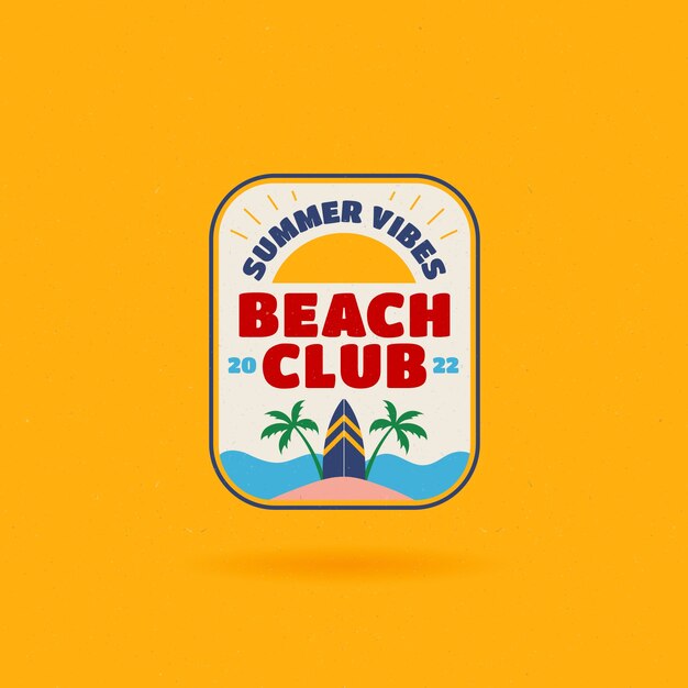 Płaski projekt logo klubu plażowego