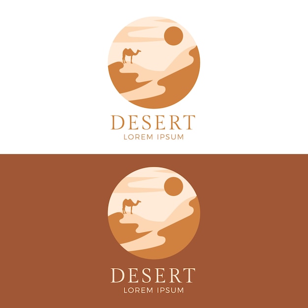 Bezpłatny wektor płaski projekt logo pustyni