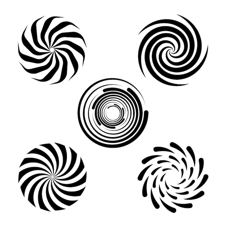 Bezpłatny plik Wektor płaski spiralny zestaw kół