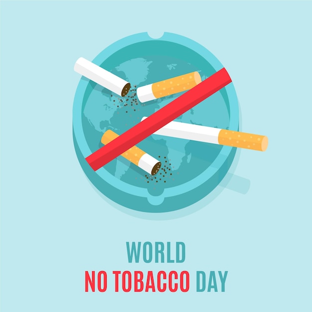 Bezpłatny wektor płaski świat bez ilustracji dzień tytoniu